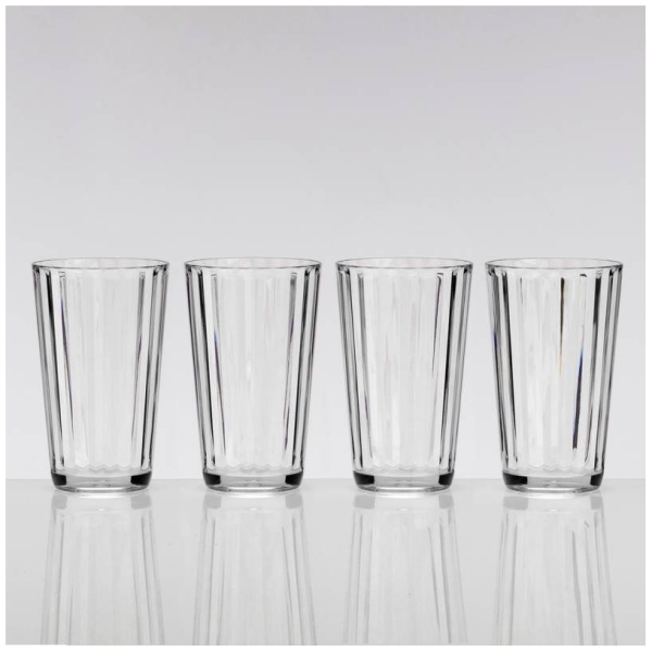 Crystal Line Tall tumbler - Clear, 4 pk