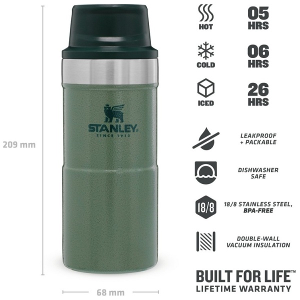 Stanley Trigger-Action Travel Mug .35L, Hammertone green - Image 2