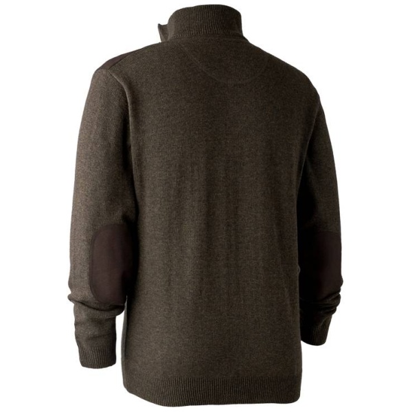 Deerhunter Sheffield Knit with zip-neck - Dark Elm - Image 2