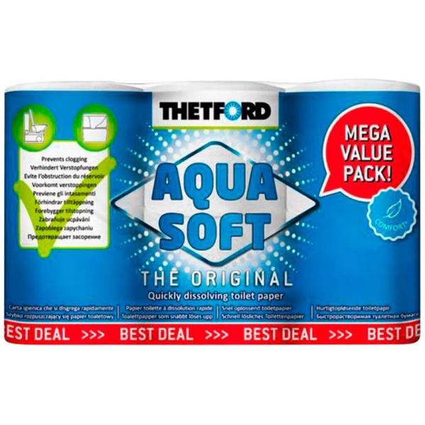 Thetford Aqua Soft toiletpapir - 6-pak